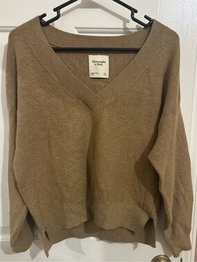 Abercrombie & Fitch Brown V-Neck Sweater